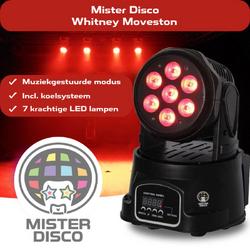 Mister Disco - Whitney Moveston | Discolamp | Moving Head | DMX | Roterende discobol | Partybox | Muziekgestuurd | Kinderen | Volwassenen | Feestverlichting
